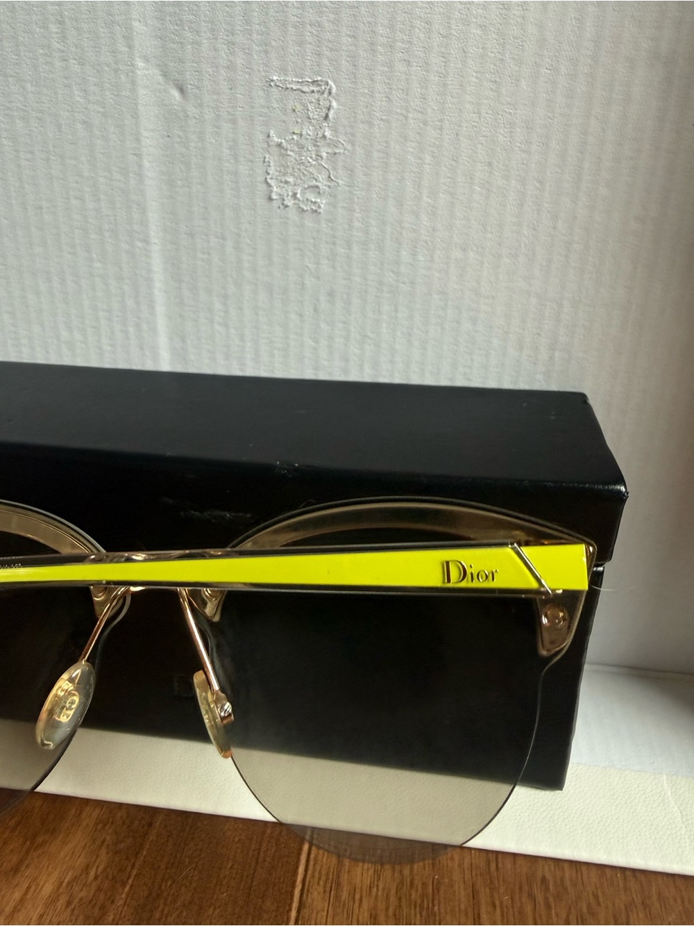Dior Women's White and Gold Cat-Eye Sunglasses - Picture 3 of 7